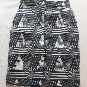 H&M Divided Skirt Denim Mini Chevron Skirt Size 2